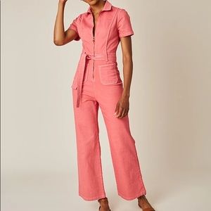 NWT Rachel Antonoff Pink Denim Sal Jumpsuit